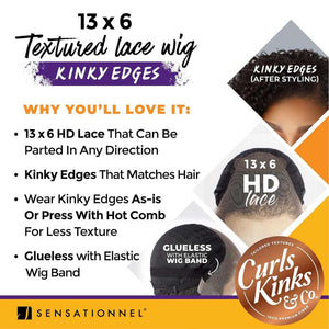 Sensationnel Kinky Edges 13x6 HD Lace Wig - Kinky Coily 16"