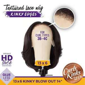 Sensationnel Kinky Edges 13x6 HD Lace Wig - Kinky Layered Blow Out 14"