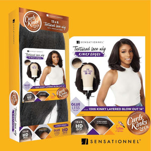 Sensationnel Kinky Edges 13x6 HD Lace Wig - Kinky Layered Blow Out 14"