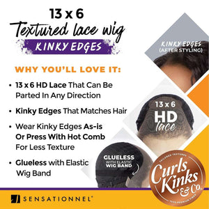 Sensationnel Kinky Edges 13x6 HD Lace Wig - Kinky Natural Wave 14"