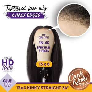 Sensationnel Kinky Edges 13x6 HD Lace Wig - Kinky Straight 24"