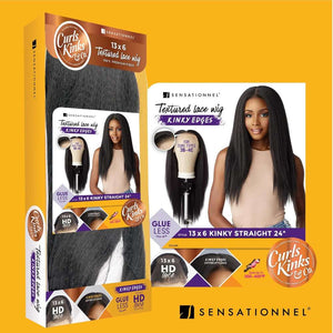 Sensationnel Kinky Edges 13x6 HD Lace Wig - Kinky Straight 24"