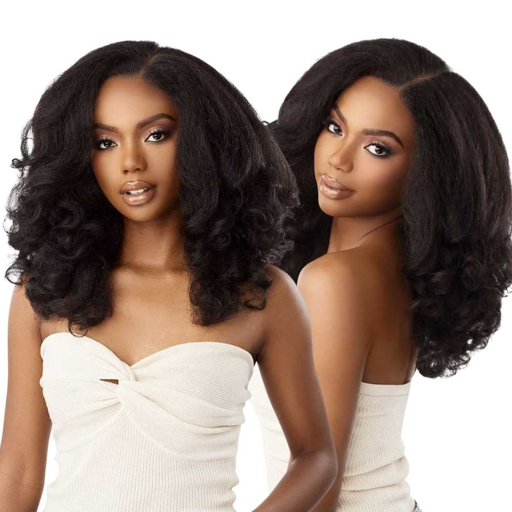 Sensationnel Kinky Edges Synthetic Y-Part HD Lace Wig - Kinky Roller Set 16"