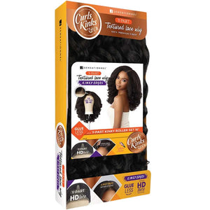 Sensationnel Kinky Edges Synthetic Y-Part HD Lace Wig - Kinky Roller Set 16"