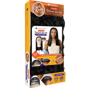 Sensationnel Kinky Edges Synthetic Y-Part Lace Wig - Pressed 18"
