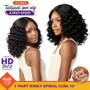 Sensationnel Kinky Edges Textured Lace Wig - Y-Part Kinky Spiral Curl 14"