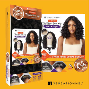 Sensationnel Kinky Edges Textured Lace Wig - Y-Part Kinky Spiral Curl 14"