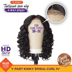 Sensationnel Kinky Edges Textured Lace Wig - Y-Part Kinky Spiral Curl 14"