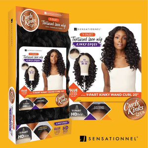 Sensationnel Kinky Edges Textured Lace Wig - Y-Part Kinky Wand Curl 20"