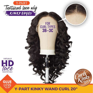 Sensationnel Kinky Edges Textured Lace Wig - Y-Part Kinky Wand Curl 20"