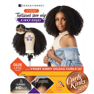 Sensationnel Kinky Edges Textured Lace Wig - Y-Part Kinky Zigzag Curls 14"