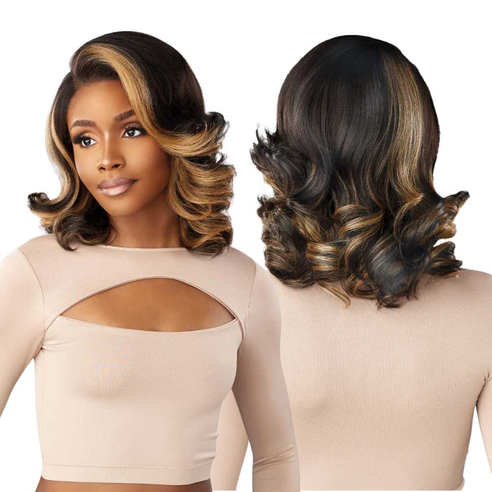 Sensationnel Synthetic Kinky Edges HD Lace Wig - 13 x 6 Kinky Barrel Curl 14"