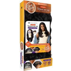Sensationnel Synthetic Kinky Edges Lace Wig - Y-Part Kinky Blow Out 20"