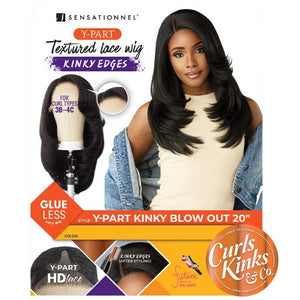 Sensationnel Synthetic Kinky Edges Lace Wig - Y-Part Kinky Blow Out 20"