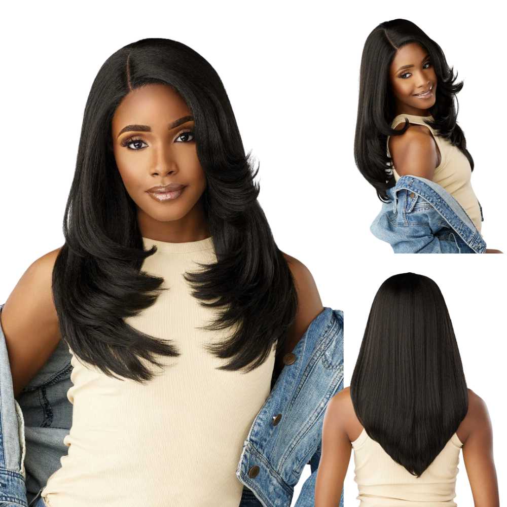 Sensationnel Synthetic Kinky Edges Lace Wig - Y-Part Kinky Blow Out 20"