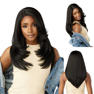 Sensationnel Synthetic Kinky Edges Lace Wig - Y-Part Kinky Blow Out 20"