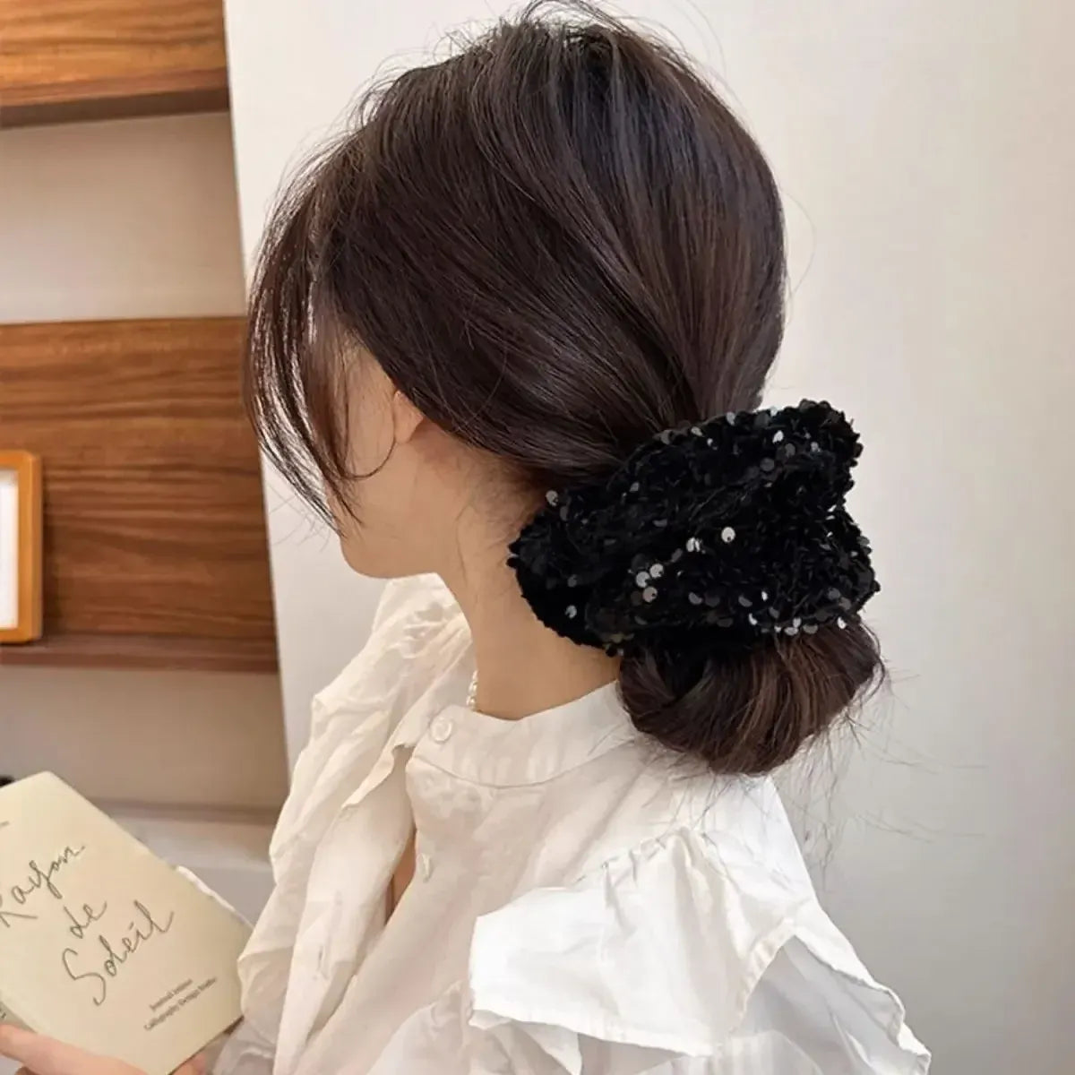 Sequin Fashion Exquisite Shiny Large Hair Loop Ponytail Holders Rubber Bands Hair Accessories For Women Party Hair Tie
