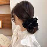 Sequin Fashion Exquisite Shiny Large Hair Loop Ponytail Holders Rubber Bands Hair Accessories For Women Party Hair Tie