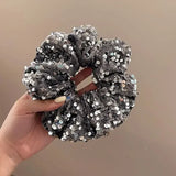 Sequin Fashion Exquisite Shiny Large Hair Loop Ponytail Holders Rubber Bands Hair Accessories For Women Party Hair Tie