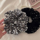 Sequin Fashion Exquisite Shiny Large Hair Loop Ponytail Holders Rubber Bands Hair Accessories For Women Party Hair Tie