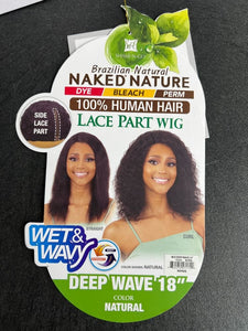 Shake-N-Go 100% Human Hair Lace Part Wig - Deep Wave 18"