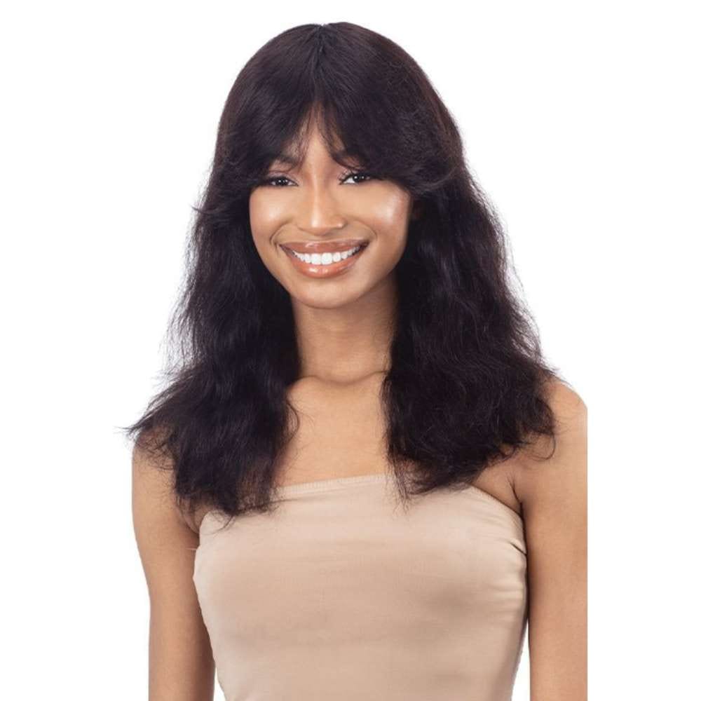 Shake-N-Go Girlfriend Curtain Bang Human Hair Wig - Body Wave