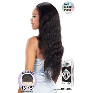 Shake-N-Go Glossy Human Hair Glueless Lace Frontal Wig - Body 28"