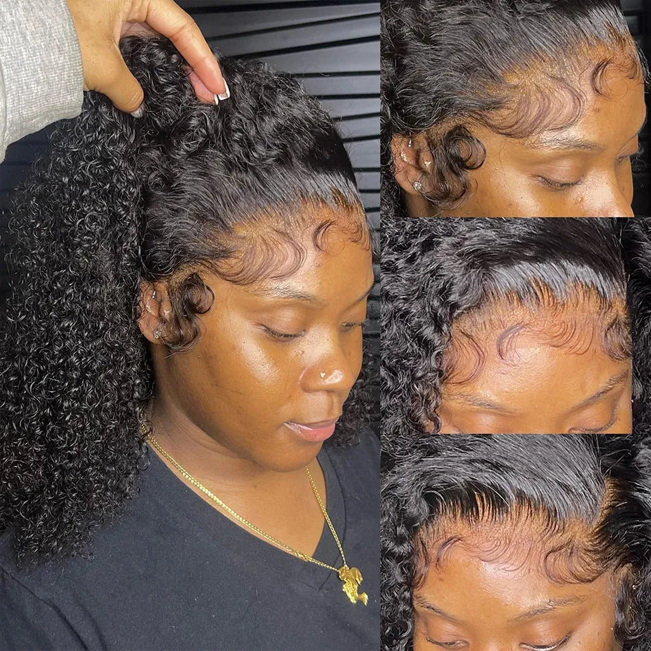 Kinky curly short bob lace front human hair wig for women by HSF Marketplace