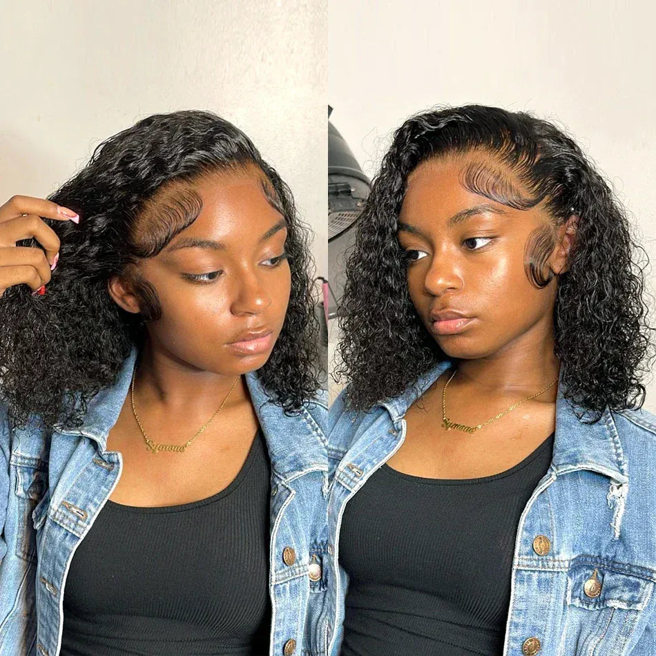 Kinky curly short bob lace front human hair wig for women by HSF Marketplace