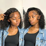 Kinky curly short bob lace front human hair wig for women by HSF Marketplace