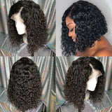 Short Curly Bob Human Hair Wigs For Women 13x4 Deep Water Curly Wave Lace Front Wig Glueless Curly Bob Wig Deep Wave Frontal Wig