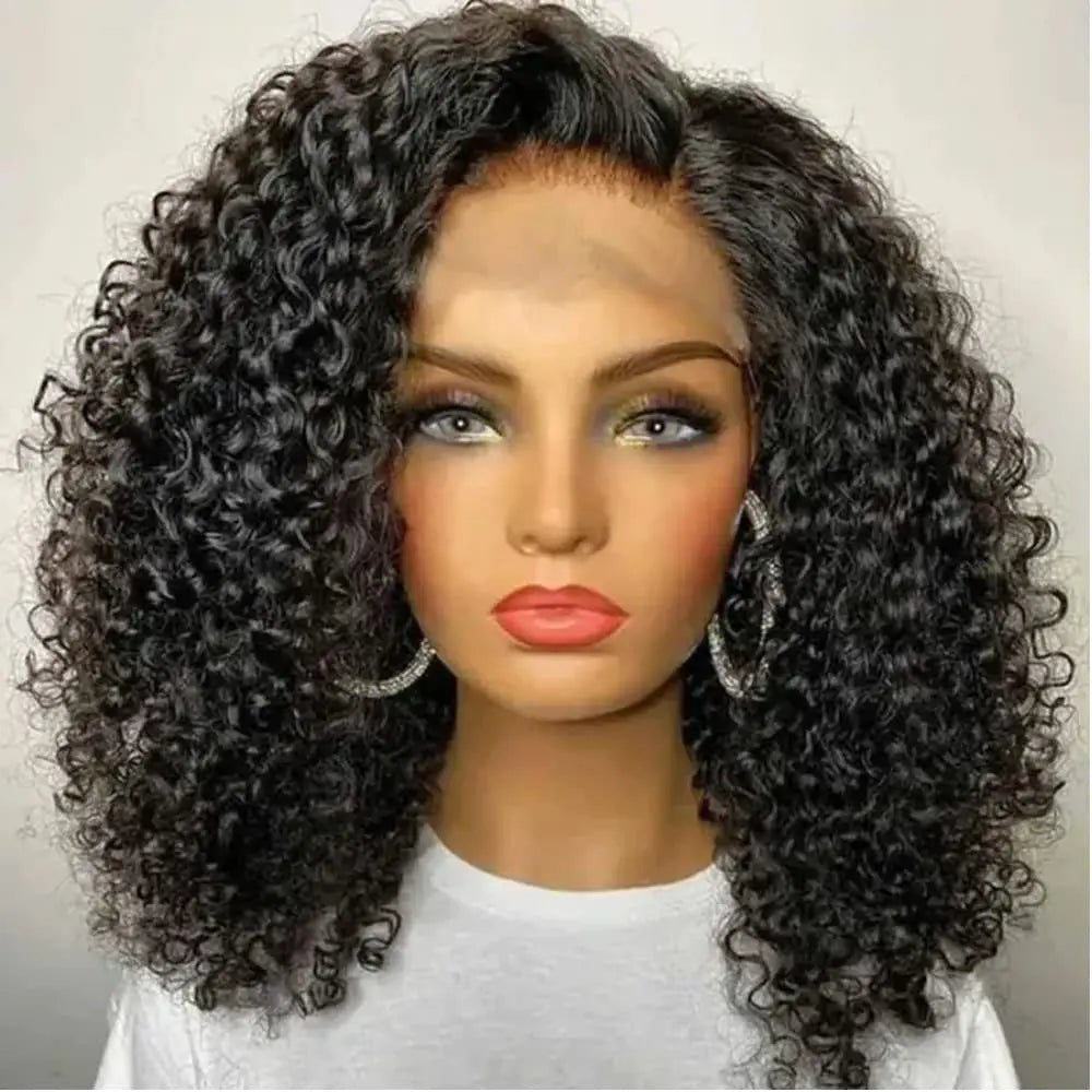 Short Curly Bob Wig Human Hair 13X4 Lace Front Wigs 180% Density Pre Plucked Deep Wave Wig For Black Women