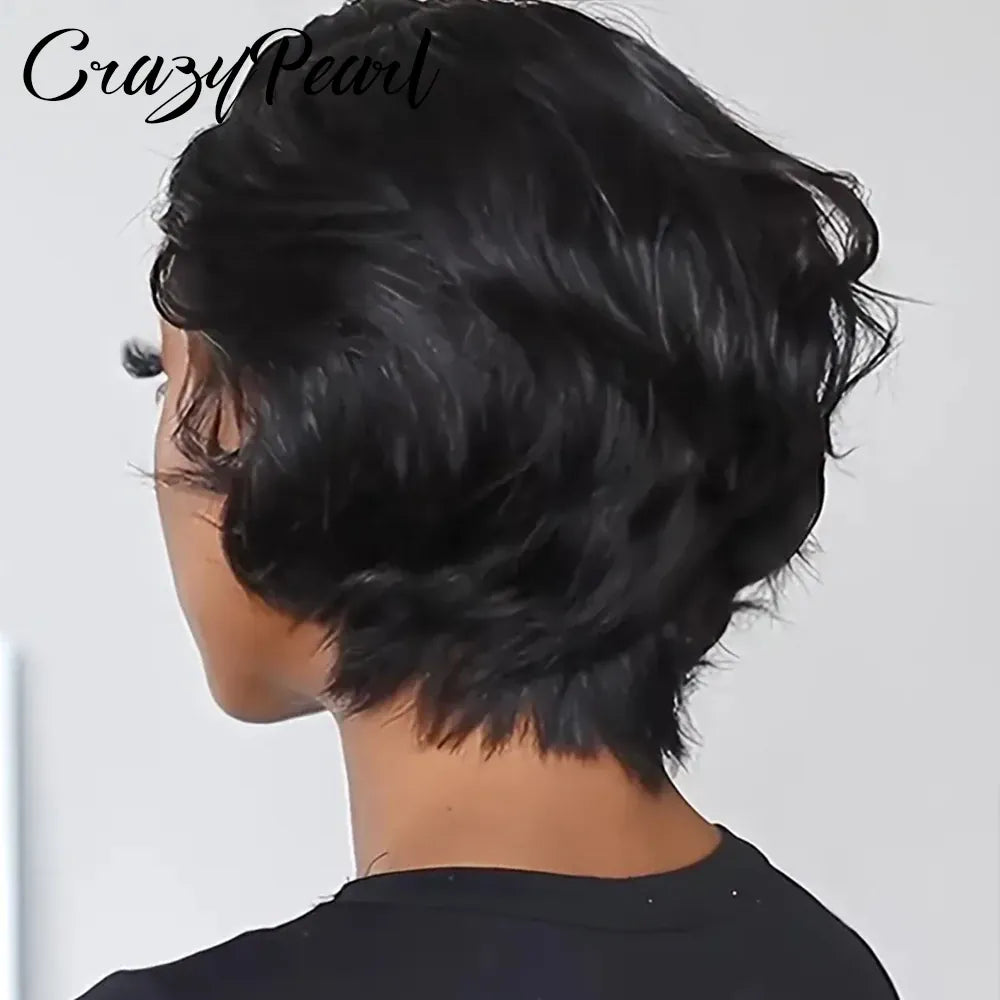 Short Lace Front Pixie Cut Wig Human Hair 13X4 Lace Frontal Wigs Natural Color Pixie Cut Wig Pre Plucked BOB Wig Human Hair