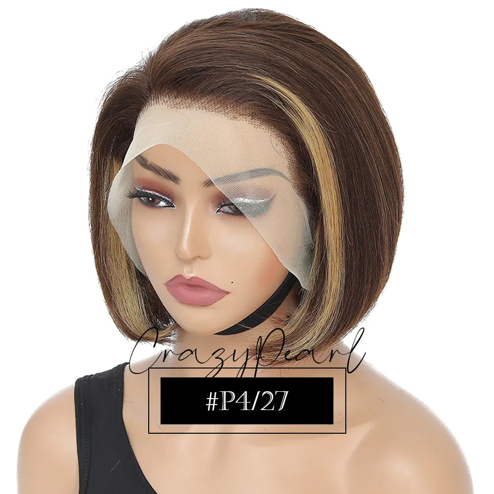 Short Lace Front Pixie Cut Wig Human Hair 13X4 Lace Frontal Wigs Natural Color Pixie Cut Wig Pre Plucked BOB Wig Human Hair