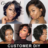 Short Lace Front Pixie Cut Wig Human Hair 13X4 Lace Frontal Wigs Natural Color Pixie Cut Wig Pre Plucked BOB Wig Human Hair