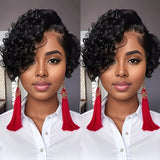 Short Pixie Cut Wig Deep Wave 13x4 Lace Front Human Hair Wigs Curly 13x1 Lace Wigs Prepluck Brazilia Human Hair For Black Women
