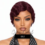 Short Wigs for Black Women Human Hair Ocean Finger Wave Pixie Cut Wig Human Hair Glueless Costume Wig No Glue Wig for Daily Use