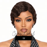 Short Wigs for Black Women Human Hair Ocean Finger Wave Pixie Cut Wig Human Hair Glueless Costume Wig No Glue Wig for Daily Use