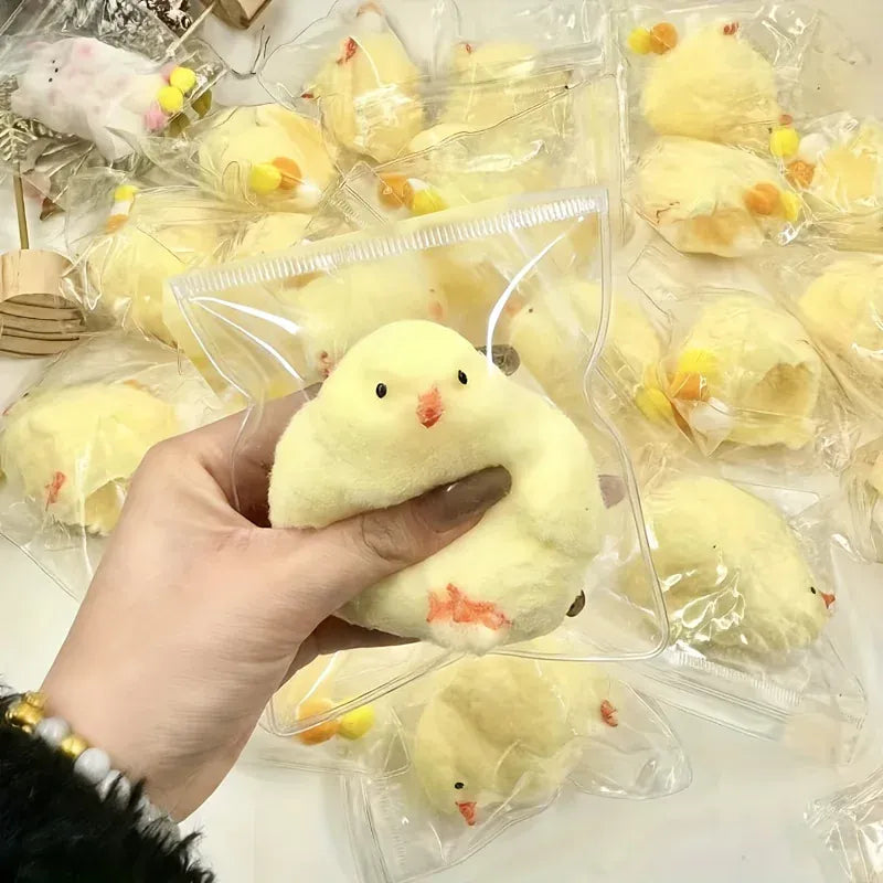 Slow Rebound Baby Chick Squishy Toy | Cute Mochi Fidget Figure | Stress Relief Easter Birthday Gift for Kids Students Classroom Prizes