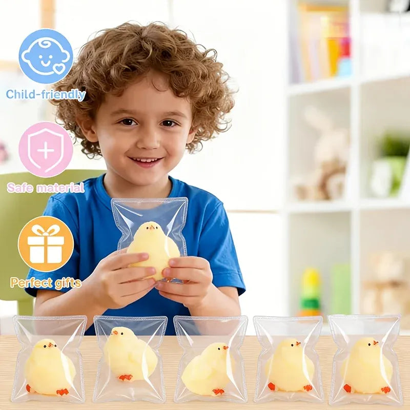 Slow Rebound Baby Chick Squishy Toy | Cute Mochi Fidget Figure | Stress Relief Easter Birthday Gift for Kids Students Classroom Prizes