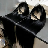 Smilegirl Invisible Strap 360 Full Lace Glueless Wig Human Hair Straight 13x4 HD Lace Front Wig Drawstring Natural Color 360 Hd Lace Frontal Wig