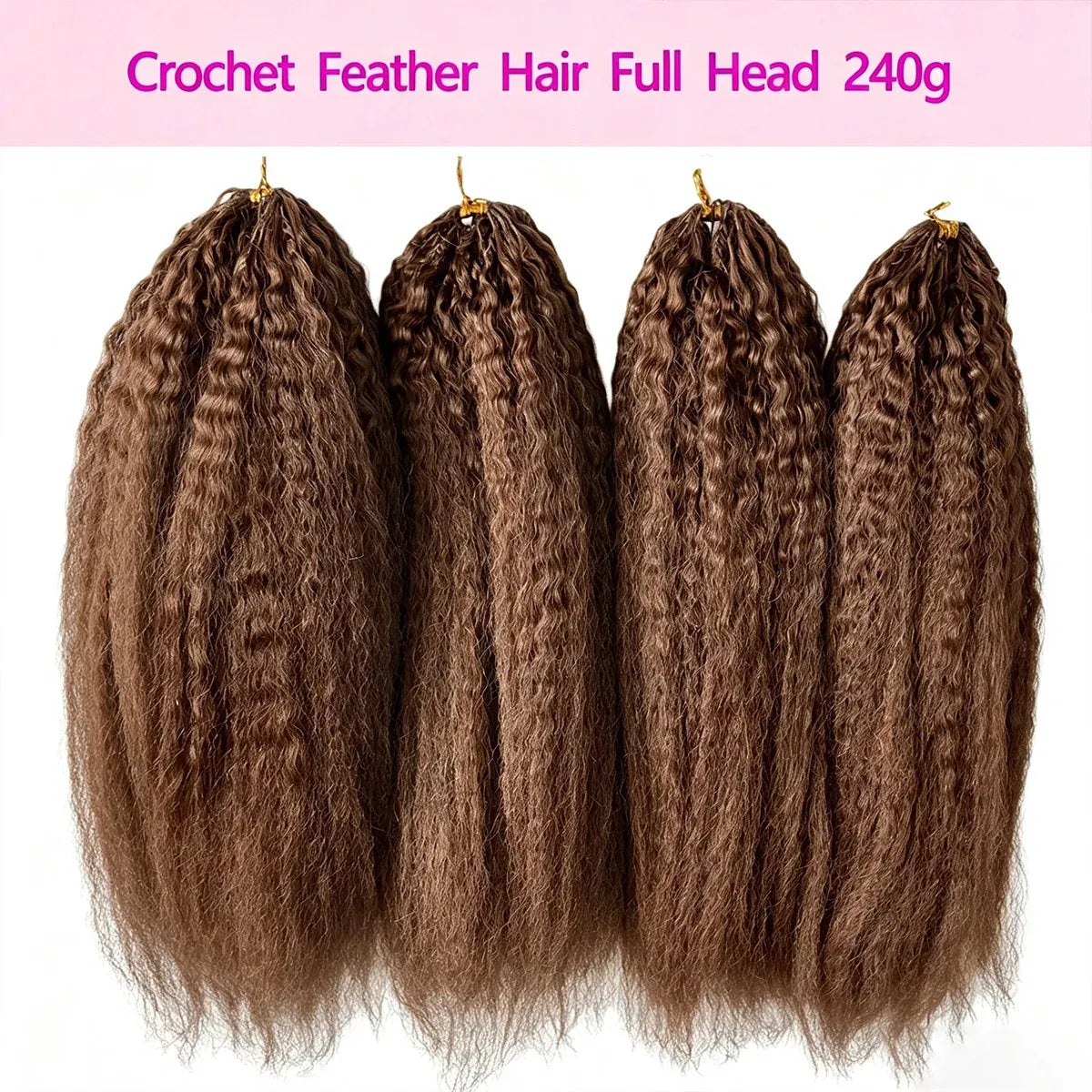 Smilegirl Knotless Pre-Separated Crochet Hair Human Hair Extensions Kinky Straight Lightweight Durable Reusable Hair Bundles 10-30 Inches For Boho Braiding