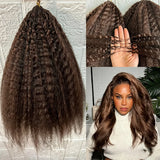 Smilegirl Knotless Pre-Separated Crochet Hair Human Hair Extensions Kinky Straight Lightweight Durable Reusable Hair Bundles 10-30 Inches For Boho Braiding