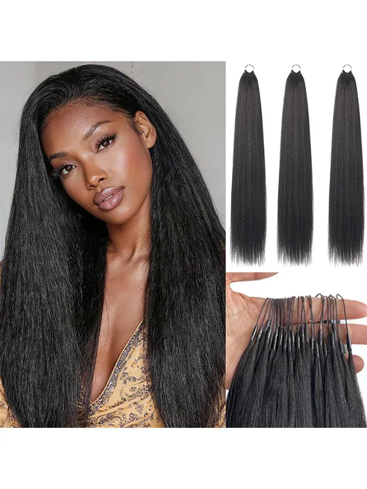 Smilegirl Knotless Pre-Separated Crochet Hair Human Hair Extensions Kinky Straight Lightweight Durable Reusable Hair Bundles 10-30 Inches For Boho Braiding