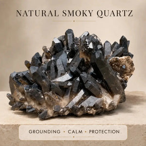 Smoky Quartz Crystal Cluster – Natural Raw Healing Stone for Grounding, Protection & Negative Energy Cleansing