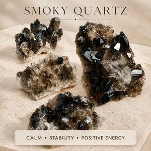 Smoky Quartz Crystal Cluster – Natural Raw Healing Stone for Grounding, Protection & Negative Energy Cleansing