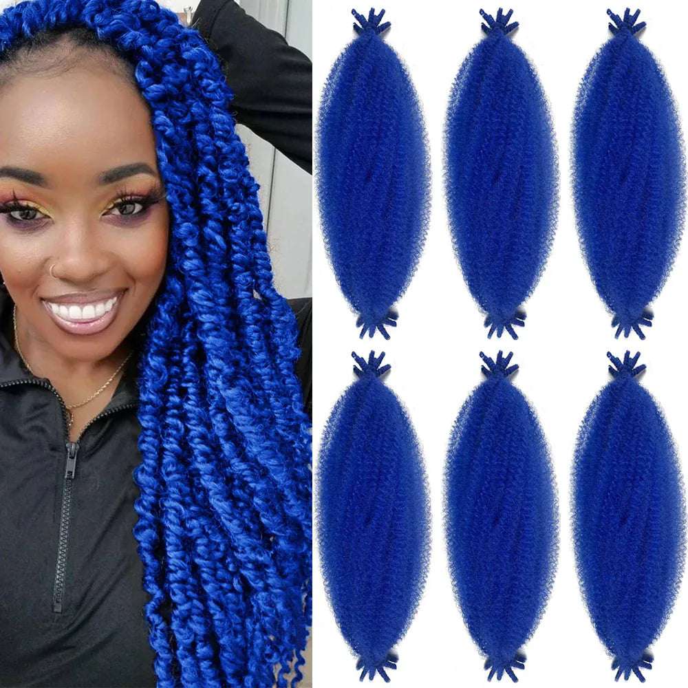 Springy Afro Twist Hair 24 Inch Synthetic Hair Extension,  Pre-Separated Marley twist Braiding Hair for Faux Locs Crochet Hair