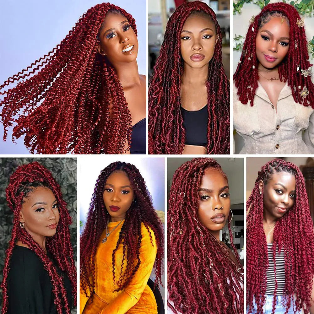Springy Afro Twist Hair 24 Inch Synthetic Hair Extension,  Pre-Separated Marley twist Braiding Hair for Faux Locs Crochet Hair