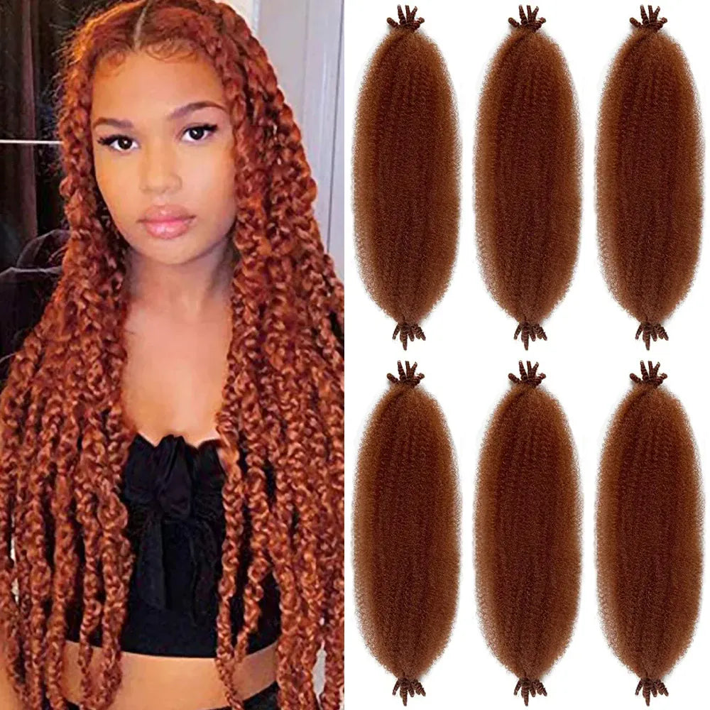 Springy Afro Twist Hair 24 Inch Synthetic Hair Extension,  Pre-Separated Marley twist Braiding Hair for Faux Locs Crochet Hair