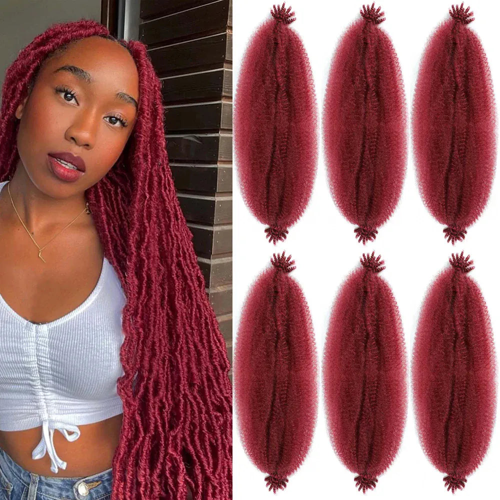 Springy Afro Twist Hair 24 Inch Synthetic Hair Extension,  Pre-Separated Marley twist Braiding Hair for Faux Locs Crochet Hair